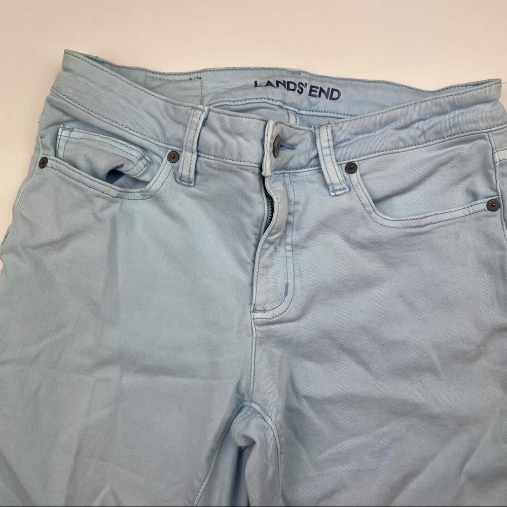 Lands’ End Mid Rise Slim Ankle Jeans Light Wash - Picture 2 of 8